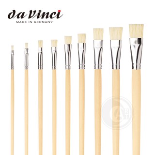 da vinci 德國達芬奇 原木筆桿(長) 23平頭豬鬃毛油畫筆 單支『ART小舖』