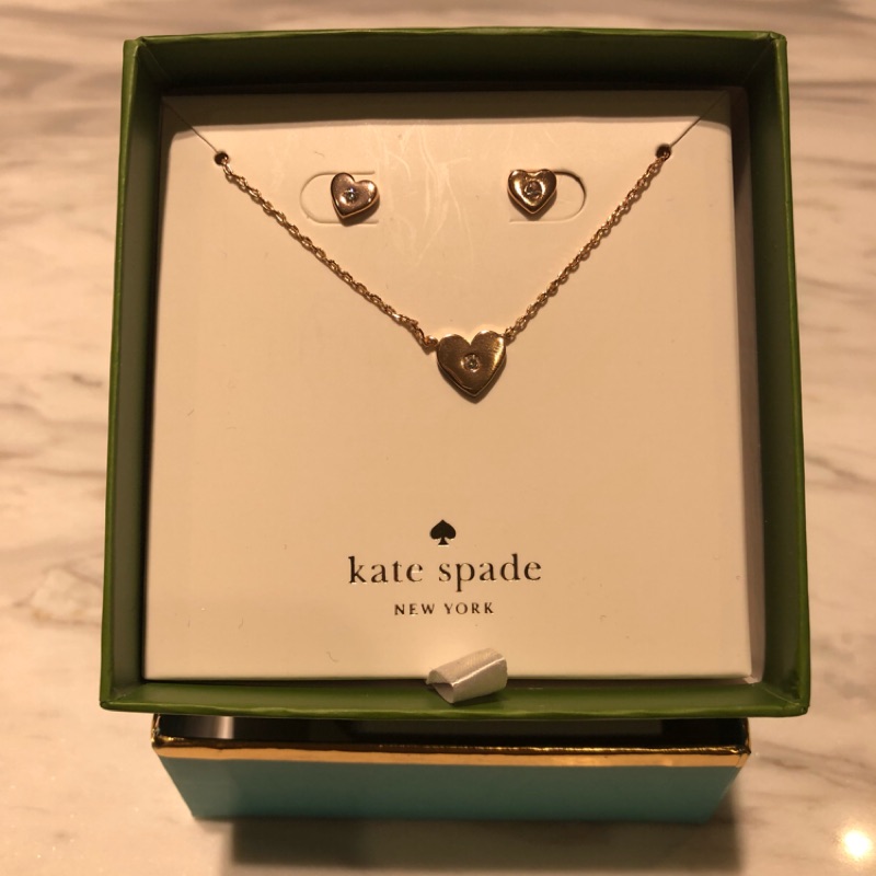 Kate spade 項鍊+耳環組 情人節禮物