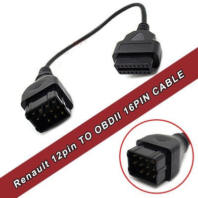 雷諾12 pin Renault 12pin to OBD2 16pin轉接線 OBD12PIN轉16PIN