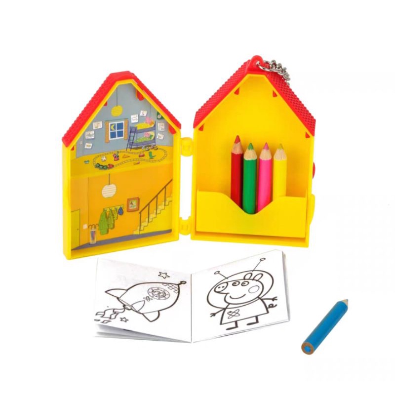 佩佩豬 畫畫本 粉紅豬小妹 鑰匙圈 吊飾 小豬 娃娃屋 crayola色鉛筆 世界最小玩具 著色本 Peppa Pig