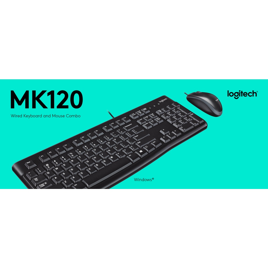 Logitech羅技 MK120 鍵鼠組/雙USB/黑色/中文/薄膜式/三年保固/鍵盤滑鼠