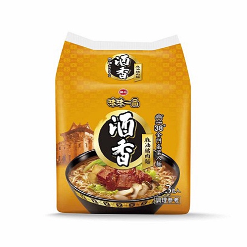 味味一品酒香麻油豬肉袋麵188Gx3【愛買】