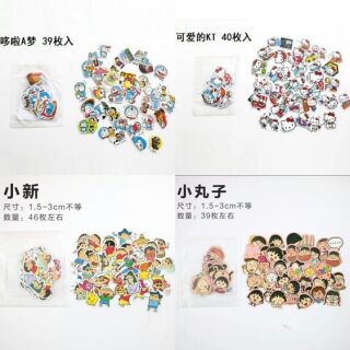 【犬掌小舖-現貨】手帳貼紙，日記本補充貼，卡通櫻桃小丸子、凱蒂貓、小叮噹、蠟筆小新-野原新之助，無防水