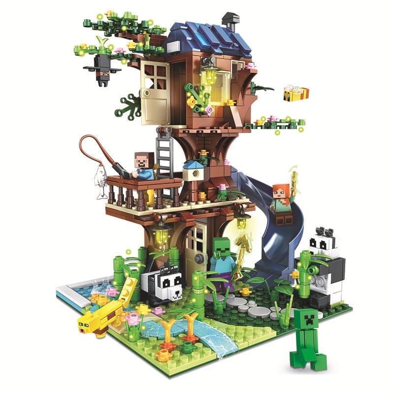 樂高 minecraft 樹屋 706PCS 磚模型積木玩具禮物兼容樂高套裝