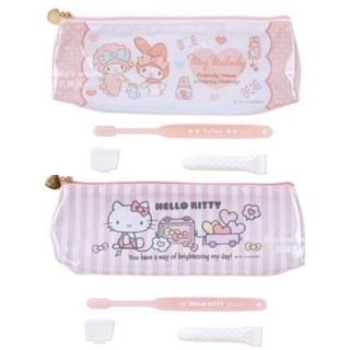 Kitty/美樂蒂 牙刷膏組附袋