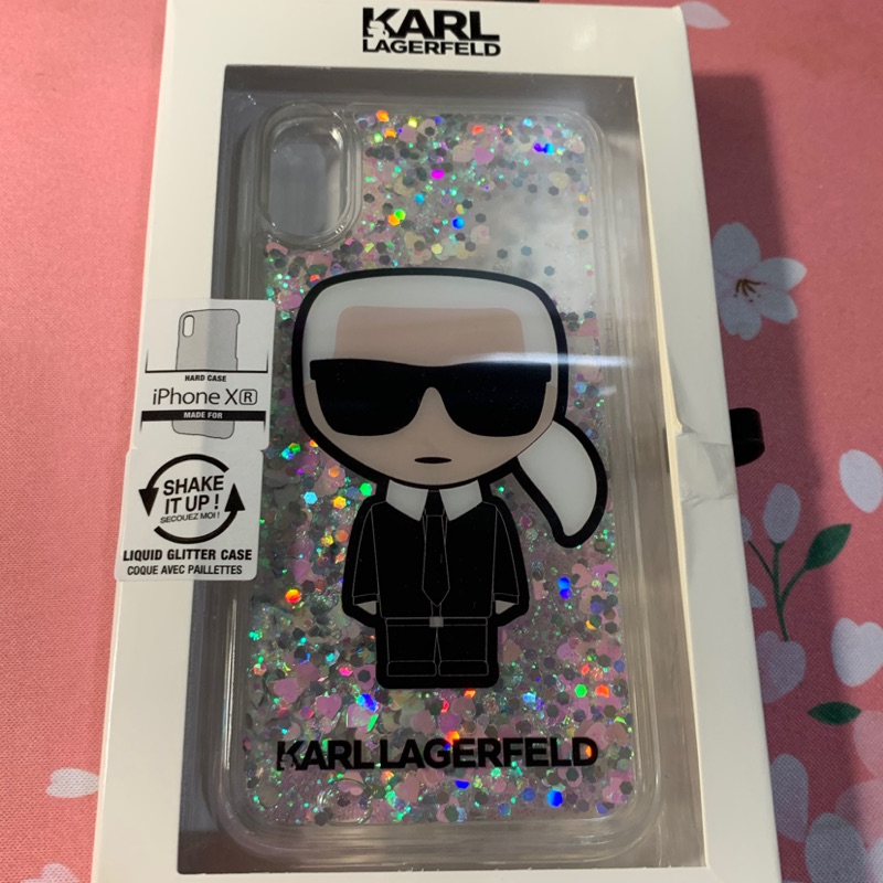 KARL LAGERFELD 卡爾🕶️老佛爺 亮片流沙款 透明手機殼 (型號：iphone XR)