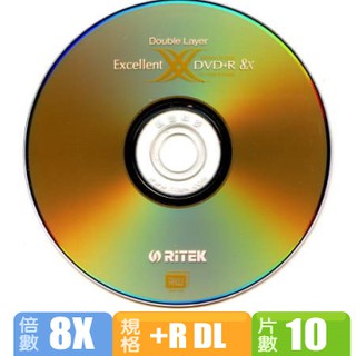 Ritek錸德 8X DVD+R DL 8.5GB 單面雙層