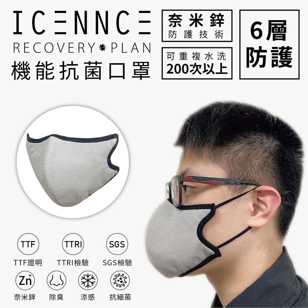 [宜大]  ICENNCE-6層3D 奈米鋅口罩 抗菌(厚)口罩