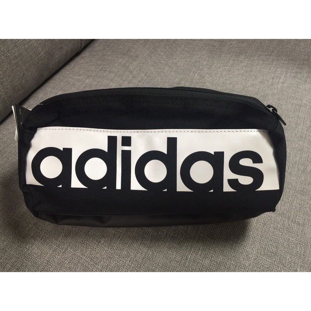 <Taiwan小鮮肉> ADIDAS WAIST BACK BAG 黑白 腰包 側背 運動小包 隨身包 S99983