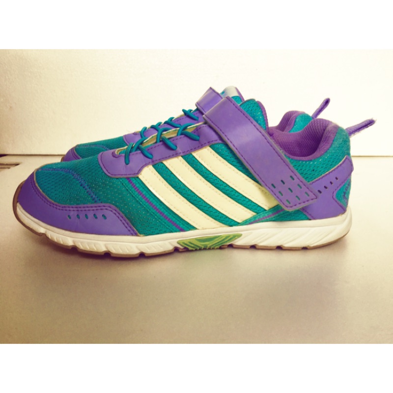 愛迪達ADIDAS  Ortholite紫/綠色  女專業運動 休閒慢跑鞋 超輕量慢跑鞋 US.5.5號