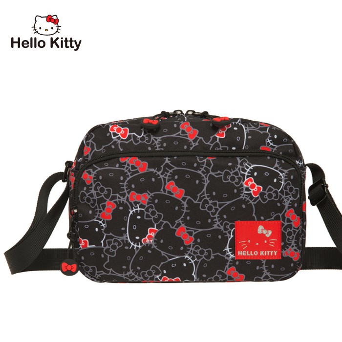 Hello Kitty 繽紛凱蒂-側背包-黑 KT01V02BK 斜背包