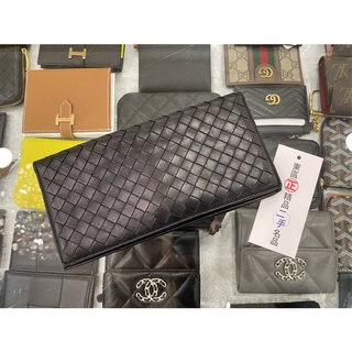 東區正精品㊣BV BOTTEGA VENETA 200893 黑色全皮編織對開照片長夾 RZ3328