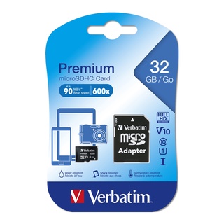 【Verbatim 威寶】Premium MicroSDHC 32GB C10 V10 UHS-I U1記憶卡
