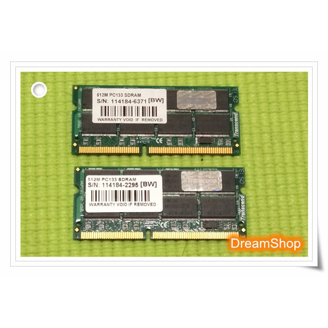 【DreamShop】原廠 Transcend 創見 筆記型 512MB SDRAM PC133 雙面顆粒(共16顆)