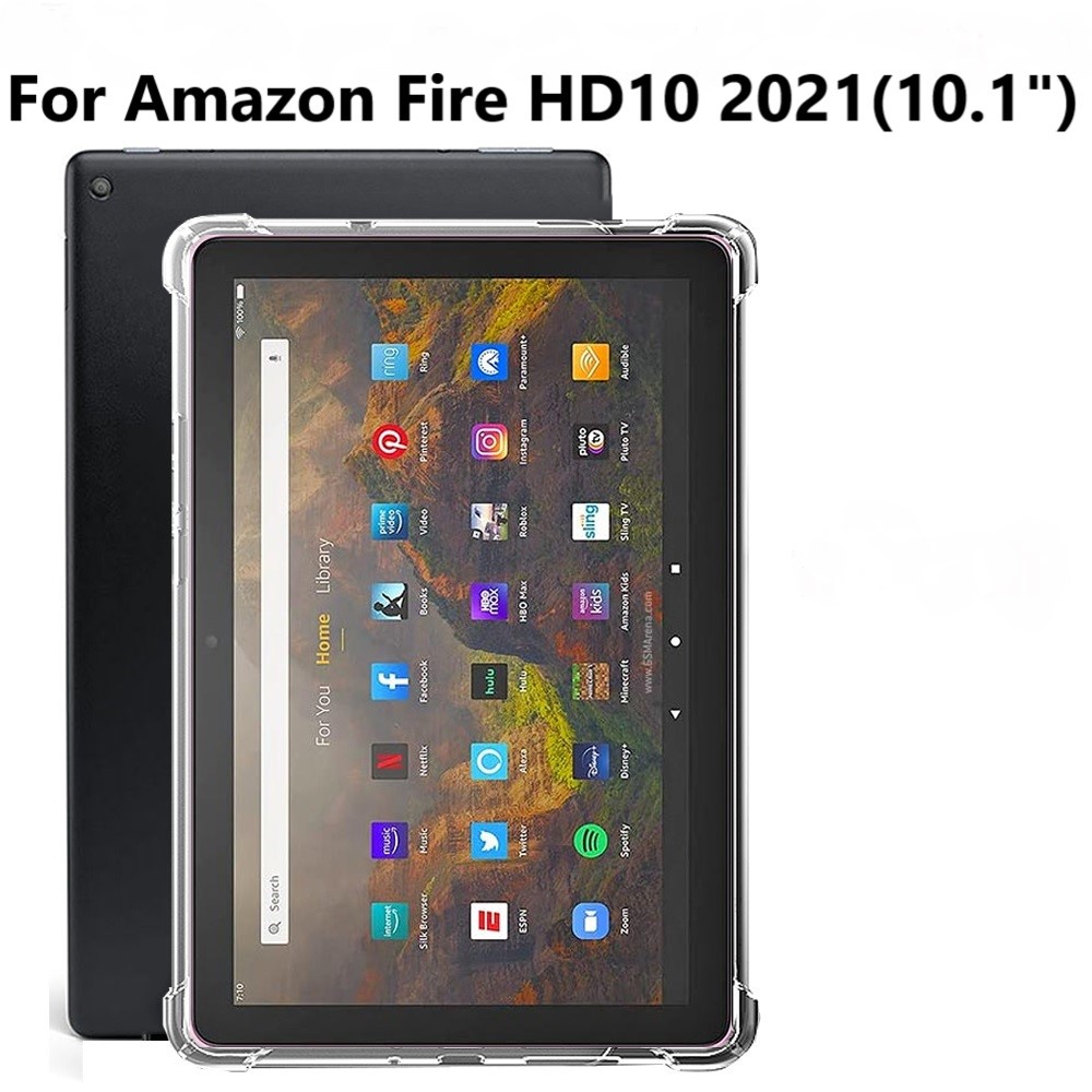 適用於亞馬遜 Kindle Fire HD 10 2023 10.1 英寸 HD 10 Plus TPU 矽膠透明保護套
