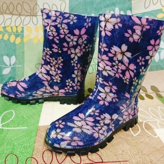 日日新高級彩色女雨靴 雨鞋 (藍彩)