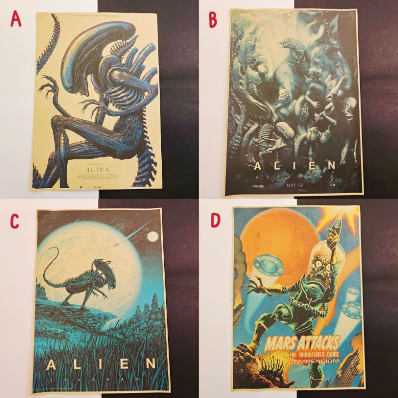Alien 異形 終極戰士 星戰毀滅者 電影 動畫 漫畫 復古 A3 牛皮紙 牛皮海報 卡通 裝飾 壁紙 海報