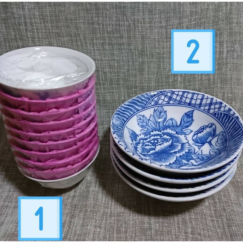 全新大同窯飯碗 白底藍色牡丹花 陶瓷中碗  櫥櫃裝飾