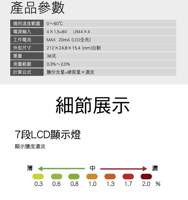 手持式鹽度計 鹽度計測醬汁鹽溶液測量餐飲必備鹽分濃度檢測鹹度檢測筆dsm 蝦皮購物