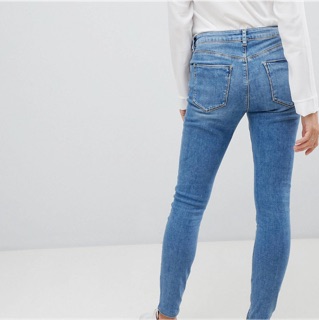 全新｜英國ASOS 低腰彈性孕婦牛仔褲 UK6