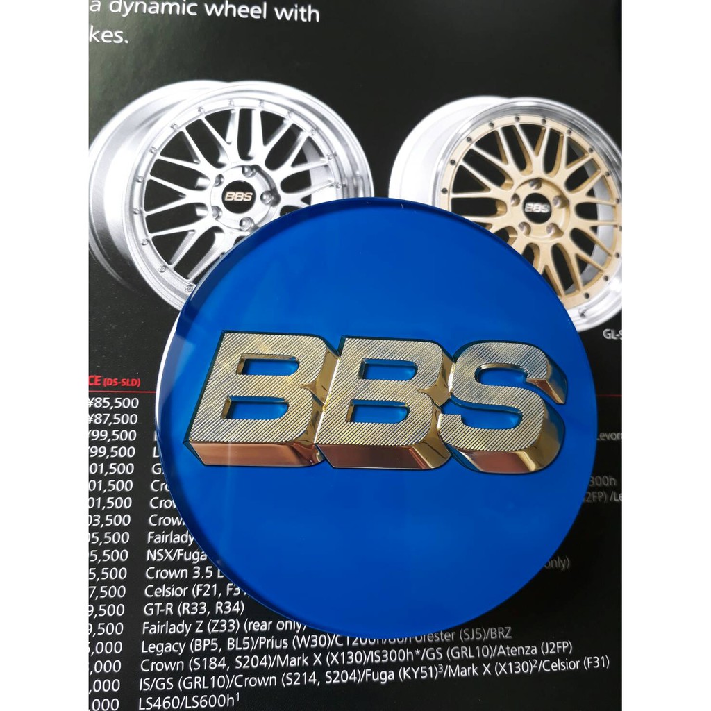 BBS日本原廠全新正品BBS鋁圈蓋 RS.LM2.RS-GT.RGR.RX.CH.RE.RK.VZ.CK(3D藍底金字)
