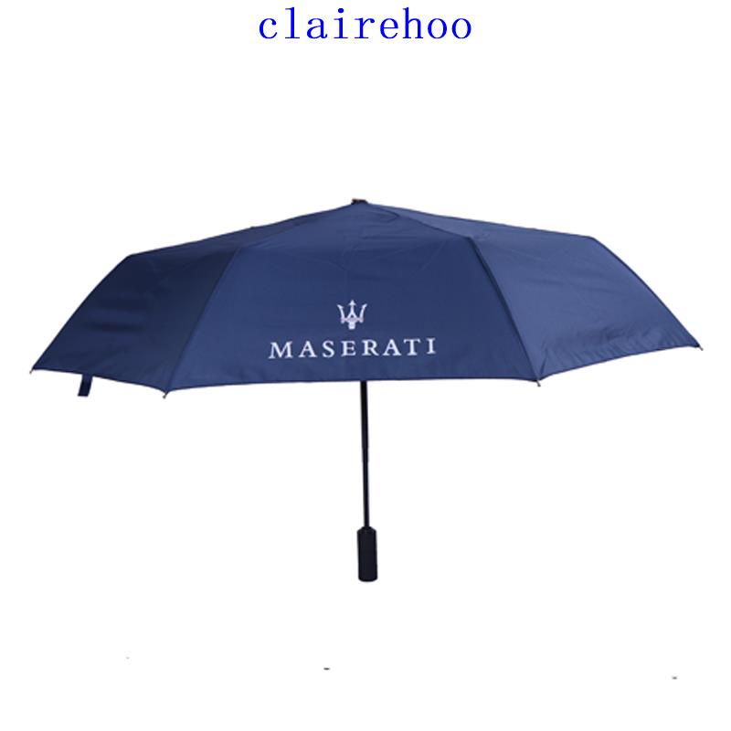 適用于瑪莎拉蒂短柄Maserati折疊全自動晴雨傘4S店車載防曬碰擊布clairehoo