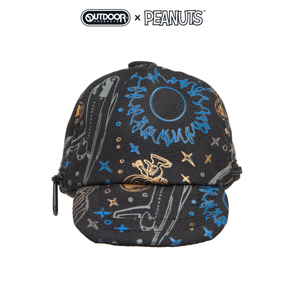 【OUTDOOR】SNOOPY聯名款太空人系列帽子造型零錢包-黑色 ODP21E18BK