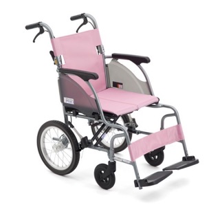 均佳 日本Miki外出型鋁合金輪椅 輕量型輪椅 粉色CRT-2