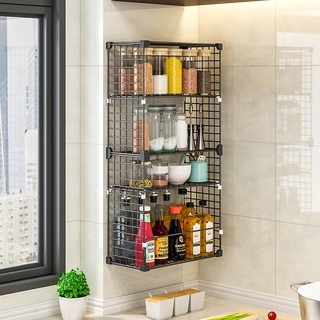 廚房置物架塑料家用簡易多功能組裝儲物收納櫃廚房櫃簡約現代櫥櫃