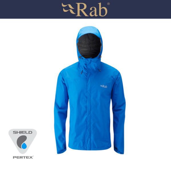 【RAB 英國 男 Downpour防水外套《瑪雅藍》】QWF61/透氣外套/輕量/防風/悠遊山水