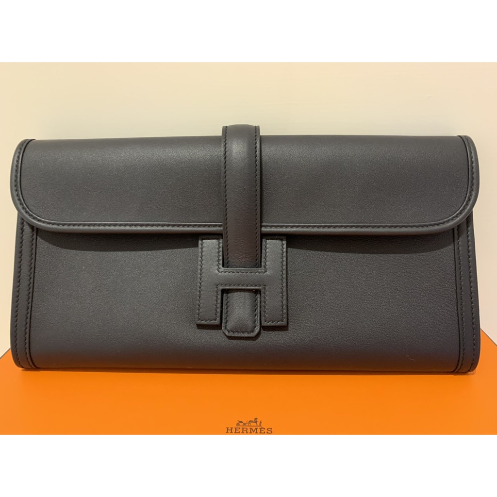 Hermes JIGE ELAN29  76  blue indigo 手拿包/晚宴包 全新品 藍黑色 二手精品