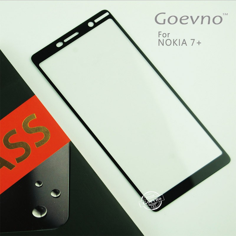 Goevno Goevno NOKIA 7 Plus 滿版玻璃貼 黑色 全屏 滿版 鋼化膜 9H硬度