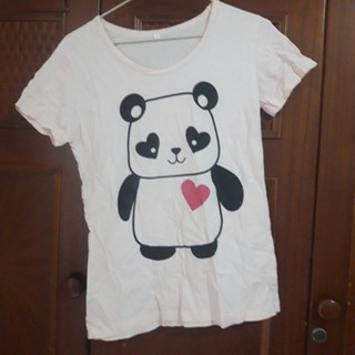 【T恤】可愛大熊貓 愛心 粉色 T-shirt