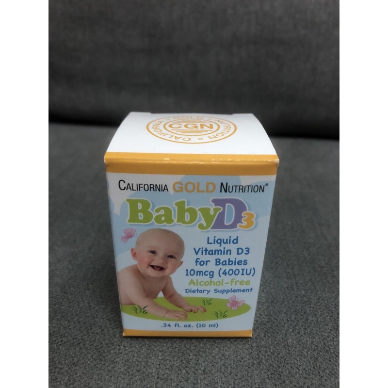 （保留中）California Gold Nutrition嬰兒 維生素D 維他命 D3 滴劑 400IU 母奶補充品