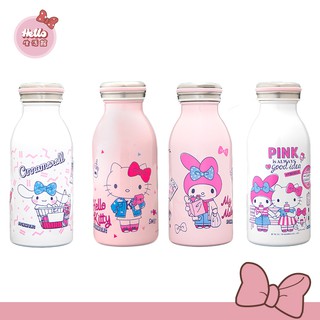 【HELLO KITTY】真空保冷保溫水壺350ml（附防刮杯套）牛奶瓶(現貨限量)