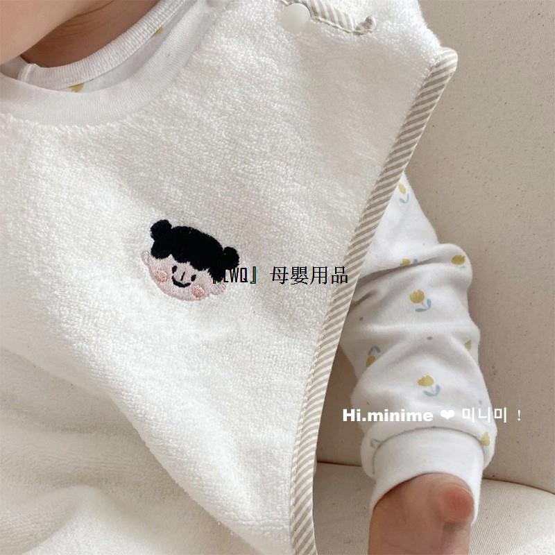 INS韓風兒童刺繡圍嘴洗漱巾洗臉刷牙圍兜寶寶旅行毛巾可定制名字『LWQ』母嬰用品