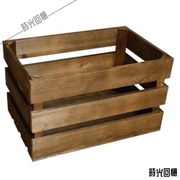 實木箱子儲物箱長方形家用木條箱裝飾水果復古收納小大舊木箱 時光