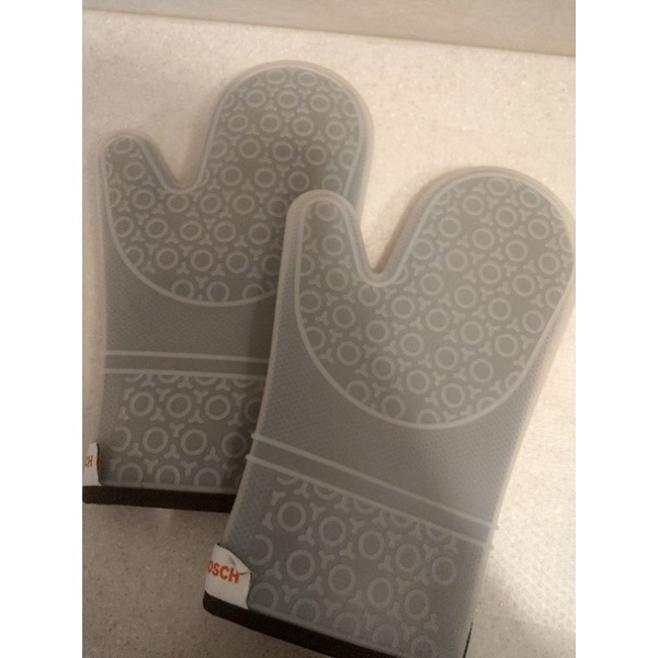 德國 BOSCH 原廠　烤箱矽膠隔熱手套 烘焙手套 可機洗 耐高溫/防滑防水 雙層廚房手套
