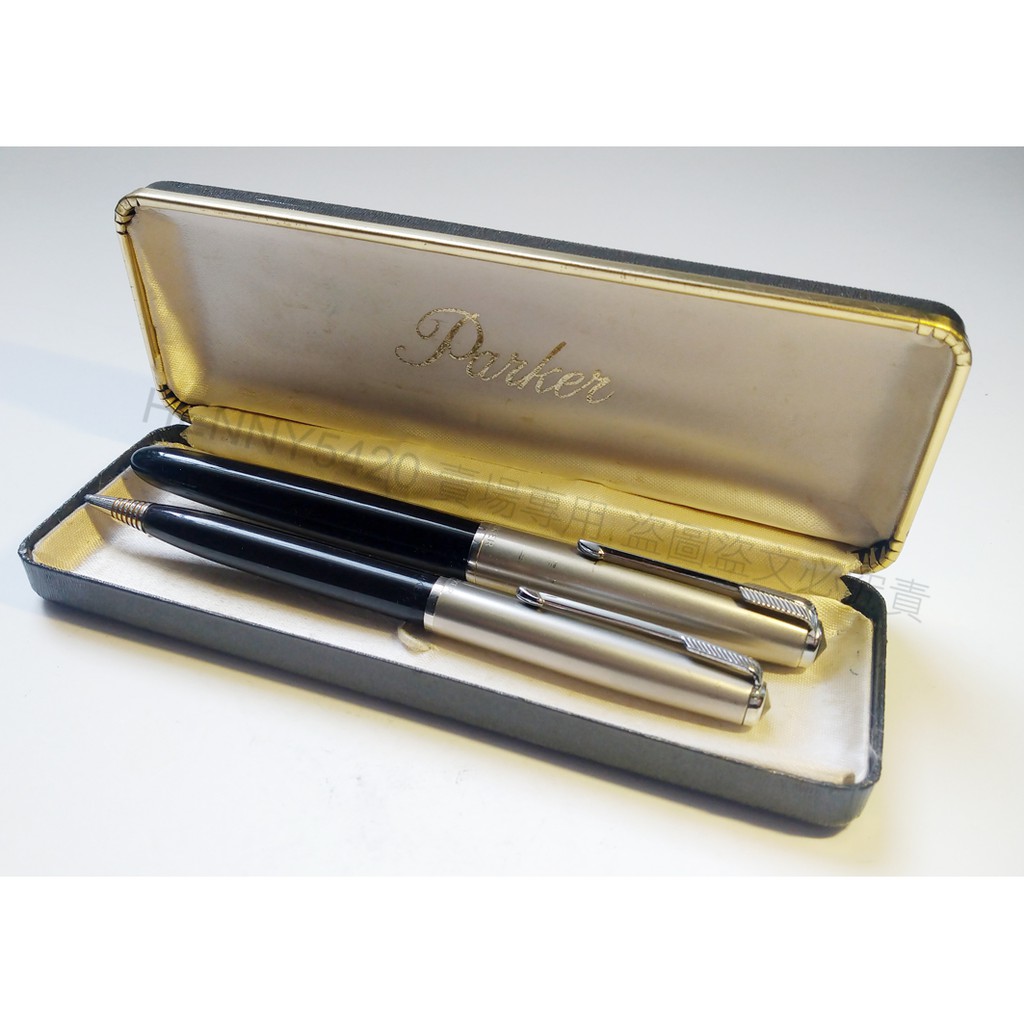 PARKER 派克 51 不鏽鋼蓋 14K  黑筆身+自動鉛筆 含盒對筆