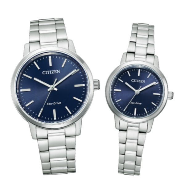 CITIZEN 星辰錶BJ6541-58L+EM0930-58LPAIR 光動能時尚男女對錶/藍面 38mm+27mm