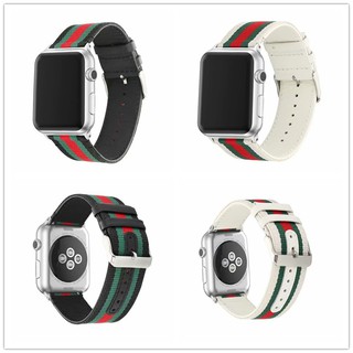 現貨 Apple watch錶帶 古馳尼龍編織帶 適用於iwatch 1 2 3 4 5 6代 SE 蘋果手錶帶 貼皮