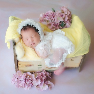 Mary Infants寫真服裝套裝嬰兒帽子+上衣+短褲套裝新生兒攝影道具