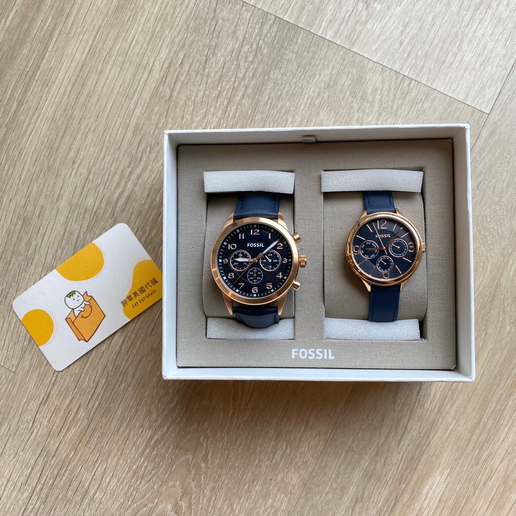 【預購】FOSSIL  對錶 藍 低調奢華 三眼 手錶