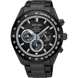SEIKO精工 Criteria 太陽能限定計時手錶 鍍黑 43mmV175-0EE0SD/SSC591P1/SK006