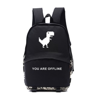 谷歌離線恐龍 You are offline 周邊背包學生雙肩包書包休閒包後背包小恐龍背包
