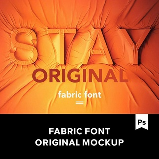 Fabric Font Mockup 褶皺布料效果PSD字體樣機素材.M2020040509