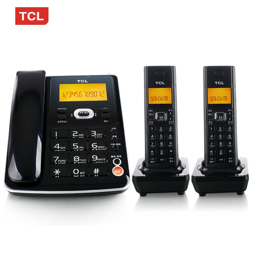 TCL 電話機 D61 一拖二 無繩電話子母機 家用固定無線電話座機