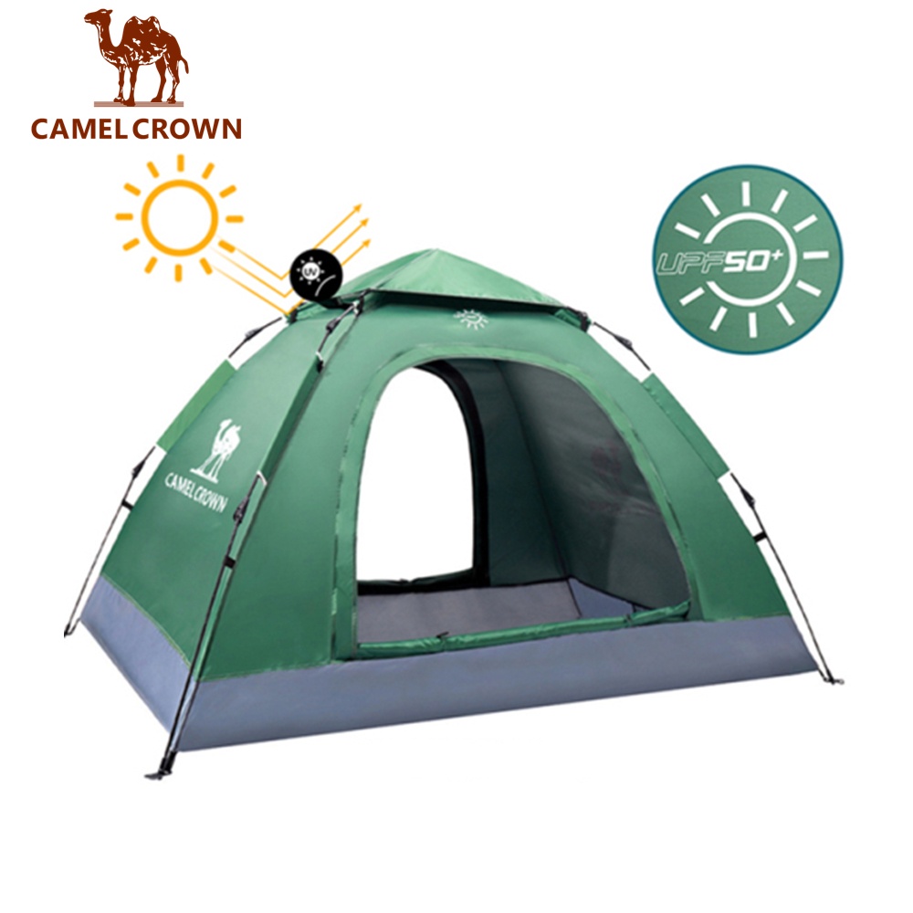 CAMEL CROWN駱駝 全自動液壓帳篷 3〜4 人戶外便攜式折疊帳篷防曬防雨帳篷
