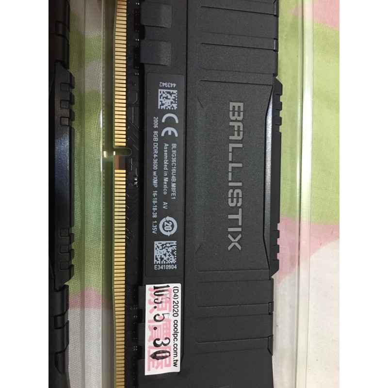 美光 DDR4 3600 8G*2