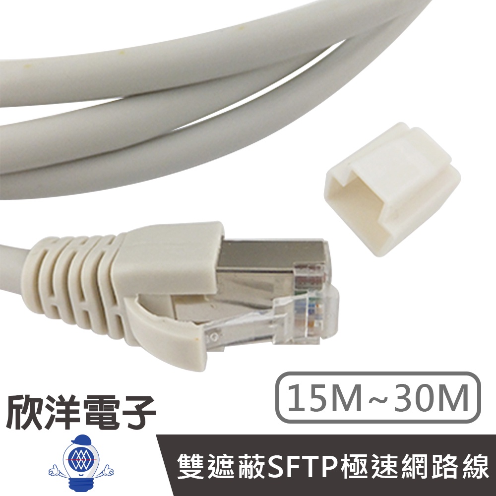 Twinnet Cat.6a雙遮蔽SFTP極速網路線 附測試報告(含頭) 台灣製造 15M-30M/米/公尺 RJ45
